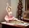 Ceramic Ballerina Posing in Pink Dress Figurine, Home Décor, Gift for Her, Gift for Daughter, Gift for Ballerina Dancer